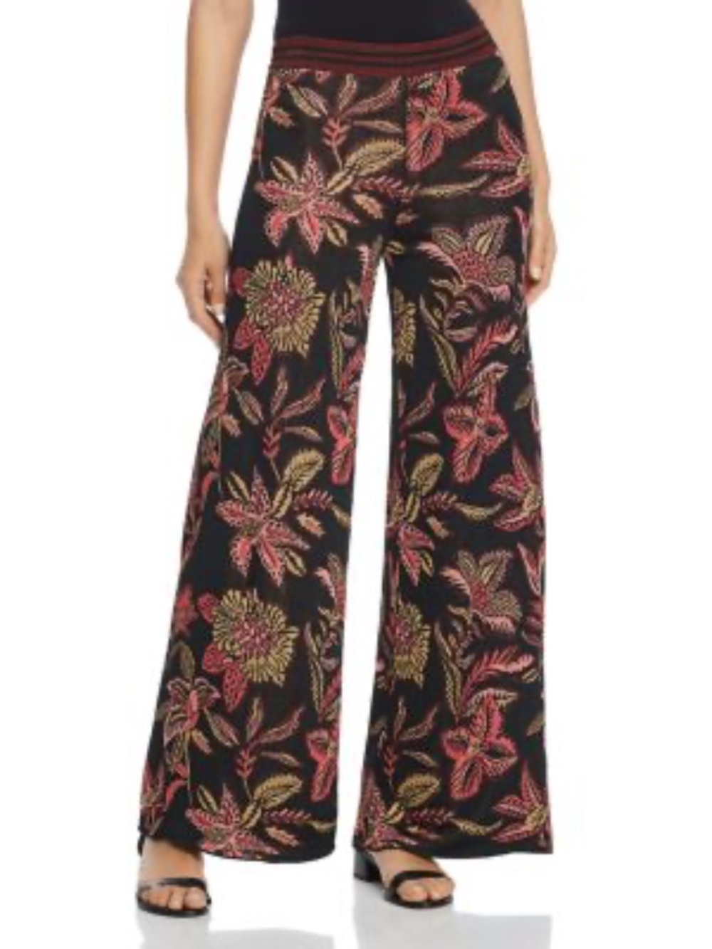 Scotch & Soda Floral Jacquard Wide-Leg Bamboo‎ Beach Pants Size XS